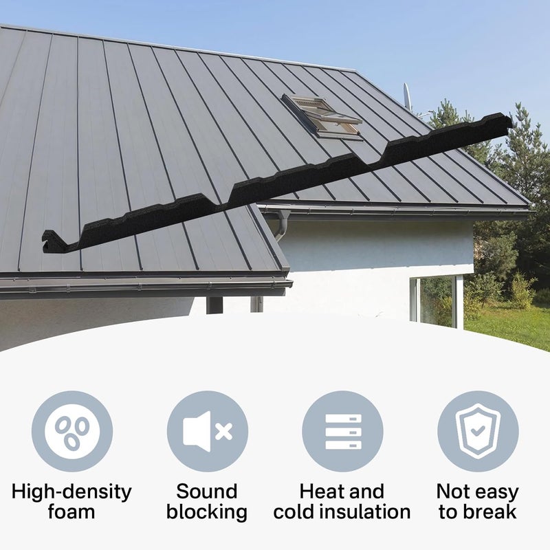 SuperDi 12in Outside 10Pcs - 12" Classic Ribbed Profile Foam Closure Strip Fits for Metal Corrugated Roofing Panels Sheets - 3' Long Outside Roof Closure Strips (Closed-Cell Foams Material) - Image 5